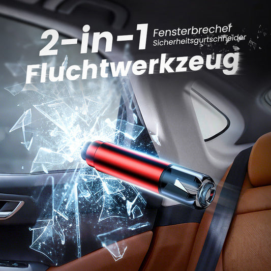 🔥🚨Lebensrettender Auto-Nothammer mit Wolframspitze und Gurtschneider