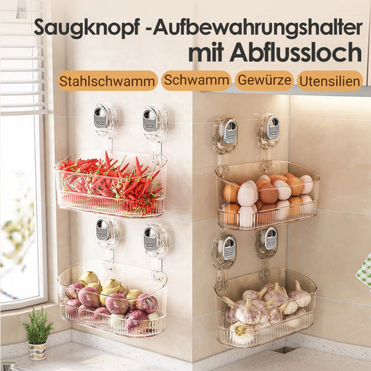 🔥✨Neu aufgerüstet – praktisch – langlebig – Lagerregal mit Saugnäpfen und Abflusslöchern