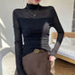 🔥👚Mesh-Top mit Stehkragen für Damen