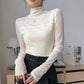 🔥👚Mesh-Top mit Stehkragen für Damen