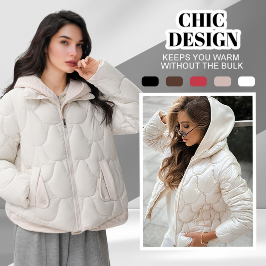🔥🧥Kurze Warme Winterjacke für Damen – Steppjacke mit Kapuze und Taschen