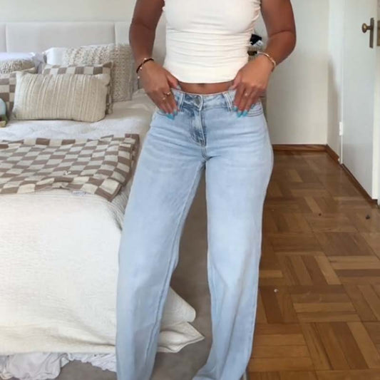 🔥👖Vintage-Jeans mit hoher Taille und geradem Bein für Damen