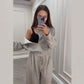 🔥👚👖Damen lässiges 2-teiliges Set mit Reißverschluss
