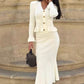 🔥👚👖Strick-Zweiteiler: Figurbetontes Top & Fishtail-Bodycon-Rock