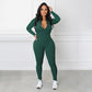 🔥🩱Einfarbiger nahtloser Jumpsuit mit halbem Reißverschluss
