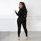 🔥🩱Einfarbiger nahtloser Jumpsuit mit halbem Reißverschluss