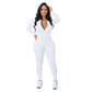 🔥🩱Einfarbiger nahtloser Jumpsuit mit halbem Reißverschluss