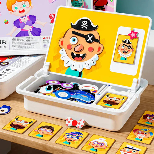 🔥✨Feiertagsangebote – Geeignet als Weihnachtsgeschenk für Kinder, förderlich für die Entwicklung der Intelligenz des magnetischen Kleiderpuzzles